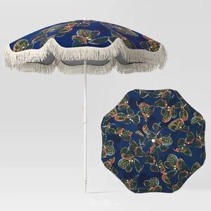 Beautiful Blue Leaf Beach Umbrella